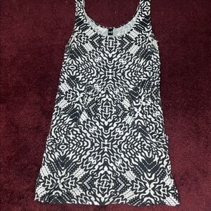 a.n.a Black and White Geometric Tank Dress with Pockets